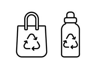 Electric car and charging station icon with lightning bolt symbol vector line icon illustration