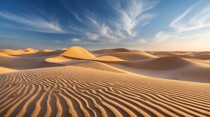 Stunning Desert Landscape Golden Sands Under a Vibrant Sky