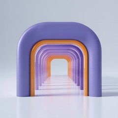 Fototapeta premium Repeating Arches in Purple and Orange