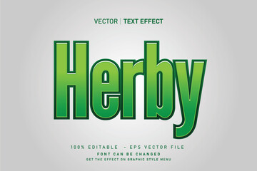 green editable text effect vector file