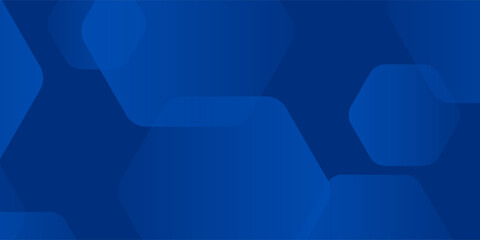 Modern abstract blue background with glowing geometric lines. Blue gradient hexagon shape design. Futuristic technology concept.
