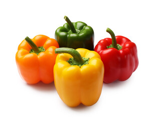 Fresh colorful bell peppers isolated on white