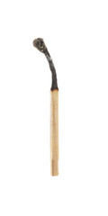 One burnt match isolated on white. Tool for starting fire