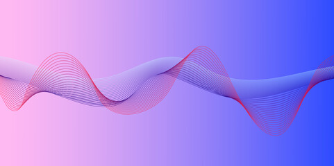Abstract background with waves for banner. Vector background with lines.