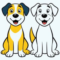 Shiba Silhouette Japanese Dog Breed, Pet Animal, Canine Outline, Flat Vector Illustration
