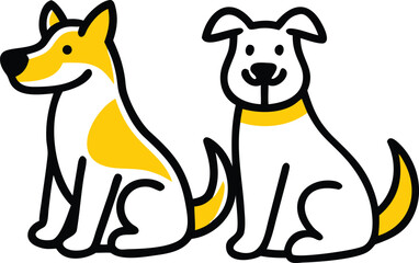 Shiba Silhouette Japanese Dog Breed, Pet Animal, Canine Outline, Flat Vector Illustration
