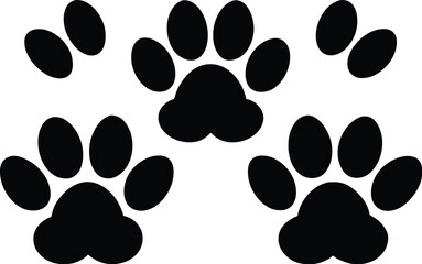 Different animal paw print vector icon set 