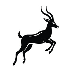 animal Vector wild jumping goat, hunting sport mascot  silhouette