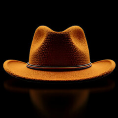 3D Render of a Brown Cowboy Hat on Black Background
