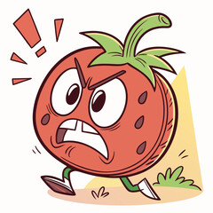 Angry Cartoon Tomato Vector