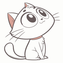Adorable Kawaii Cat Vector