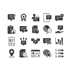 set of survey icons, feedback, review