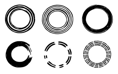 hand drawn, circles, stamp, ink, round, graphic, material, collection, brushes, logo, hoop, monochrome, customizable, creative, vector, illustration