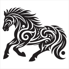 Obraz premium Tribal Horse Silhouette Vector,