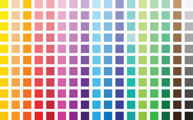 Set of colorful trendy color palettes flat template. Color palette guide. RGB color model vectors. Palette of color swatches for web