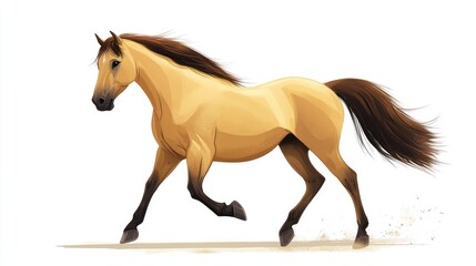 Obraz premium The majestic brown horse isolated on white background, world horse day July 11, march 1,