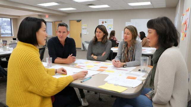 Team members from various departments participate in a conflict resolution session focused on improving collaboration skills and fostering a positive work environment