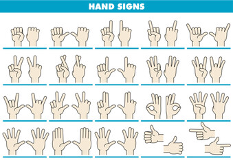 ハンドサイン 02-肌色に黒のアウトライン	