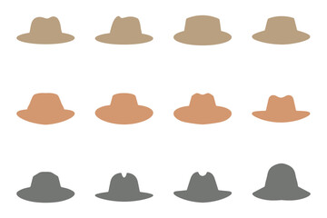 Casual Hat Icon Set Design