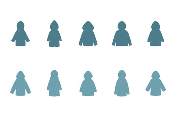Hoodie Silhouette Icon Set Design