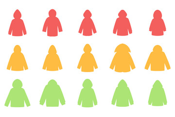 Hoodie Silhouette Icon Set Design