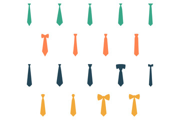 Tie Silhouette Icon Set Design