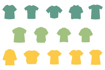 Short Sleeve Shirt Icon Set