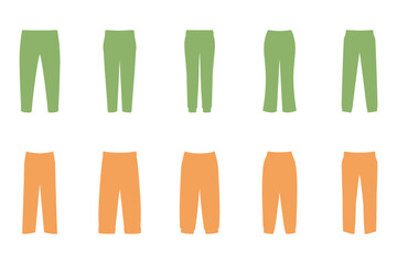 Long Pants Icon Set Design