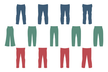Long Pants Icon Set Design