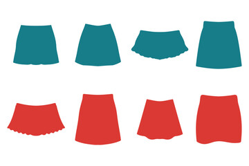 Short Skirt Icon Set Design