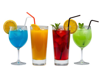Cocktails isolated on transparent background