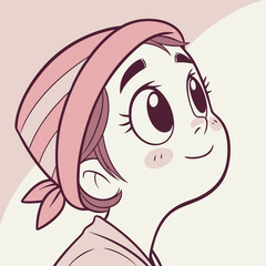 Shy Blushing Character Vector.