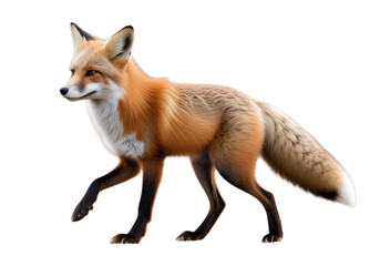 Red fox (Vulpes vulpes ) isolated on transparent background