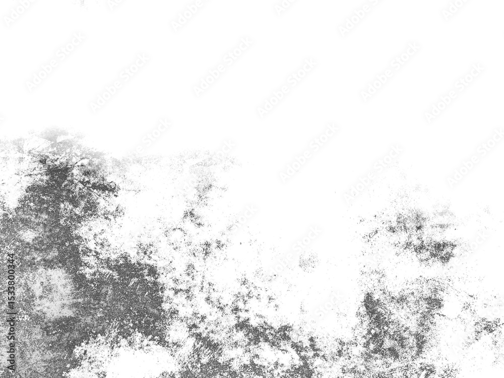 Poster monochrome abstract texture with white splatter on black background.