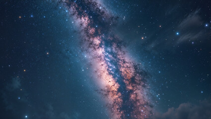 Stunning view of the milky way galaxy and bright stars in the expansive night sky
