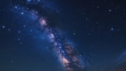 Stunning view of the milky way galaxy showcasing celestial bodies in a vibrant night sky.