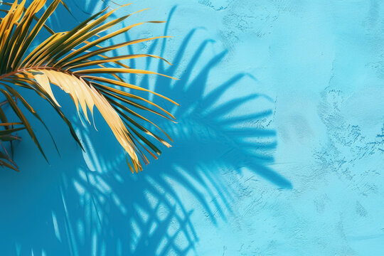 Palm leaves. Summer nature background abstract concept. Pastel color tone. Generative ai.