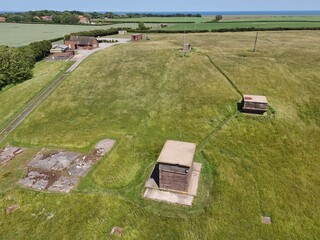 aerial view of RAF Holmpton Cold War nuclear bunker, early warning radar station