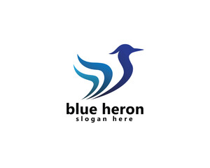 creative stork logo abstract stork with three lines in flight logo design template