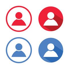 Vector User Profile In Circle Icon Set