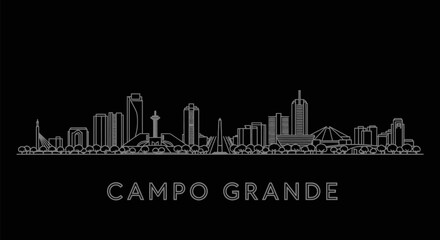 Fototapeta premium Campo Grande Skyline Brazil City Silhouette.