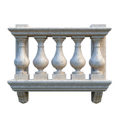 Elegant stone balcony railing design transparent background