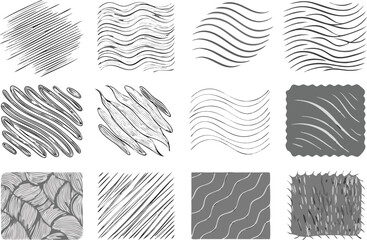 Abstract grayscale texture and pattern collection in various artistic styles and creative designs