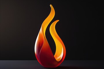 An Exquisite Artistic Flame Sculpture Crafted in a Spectrum of Vibrant and Striking Colors