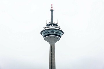 Tall Communication Tower Against on white background