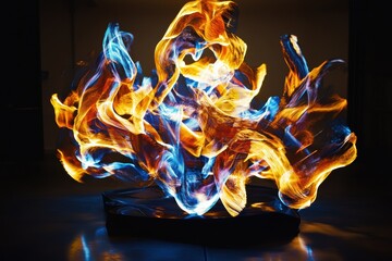 Experience a captivating display of vivid fire and light through stunning abstract art forms