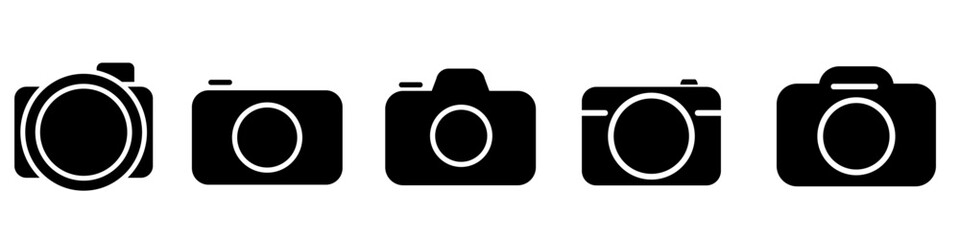 Foto camera icon vector set. photo illustration sign collection. focus symbol. cam logo or mark.