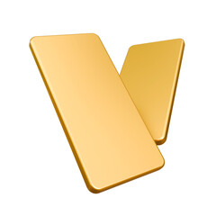 Gold bars on a isolated background. Golden ingots isolated on a background. 3d illustration.