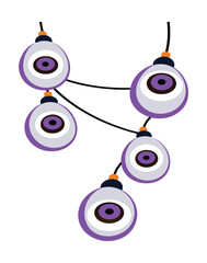 Halloween Eyeball Garland Decoration Isolated on White