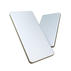 Silver bars on a isolated background. Silver ingots isolated on a background. 3d illustration.